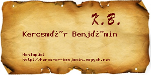 Kercsmár Benjámin névjegykártya