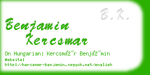 benjamin kercsmar business card